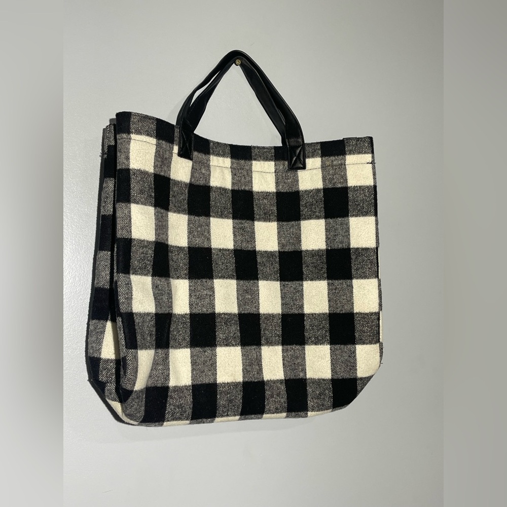 Black and White Checkered Tote Bag